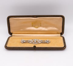 Klassische lngliche Art-Dco-Brosche aus Platin mit 2,38 Karat Diamanten, 1930