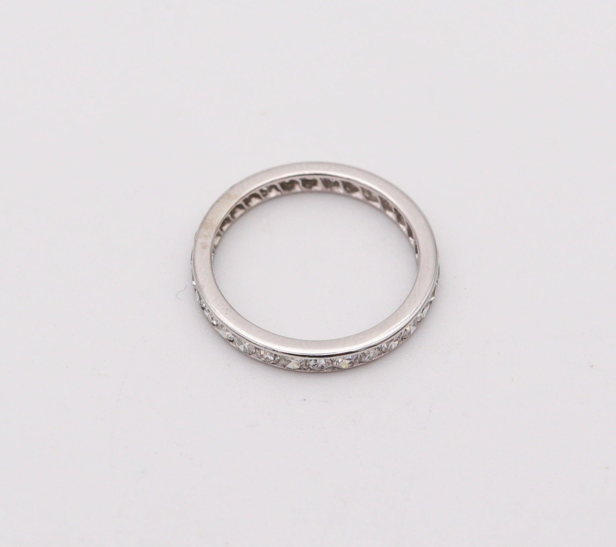 Art Deco ART DECO 1930 Eternity Band Ring In Platinum With European White Diamonds For Sale
