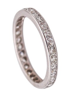 ART DECO 1930 Eternity-Ring aus Platin mit europäischen weißen Diamanten