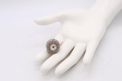 Art Deco 1930 European Spherical Watch Pendant In 18Kt Gold With Gradated Pearls