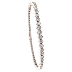 ART DECO 1930 Graduated Riviera Bracelet In Platinum With 5.40 Ctw In Diamonds