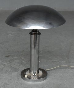 Art Deco 1930 Mushroom Chromed Metal Desk Lamp