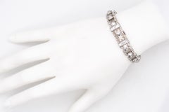 Art Deco 1930 Platinum Cervin Lady Wristwatch Bracelet with 6.75 Cts VS Diamonds