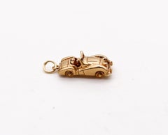 Art Deco 1930 RACING CAR Pendant Charm in Solid 14Kt Yellow Gold