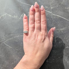 Art Deco 1930's 1.63 CTW Old European Cut Diamond Platinum Lotus Engagement Ring