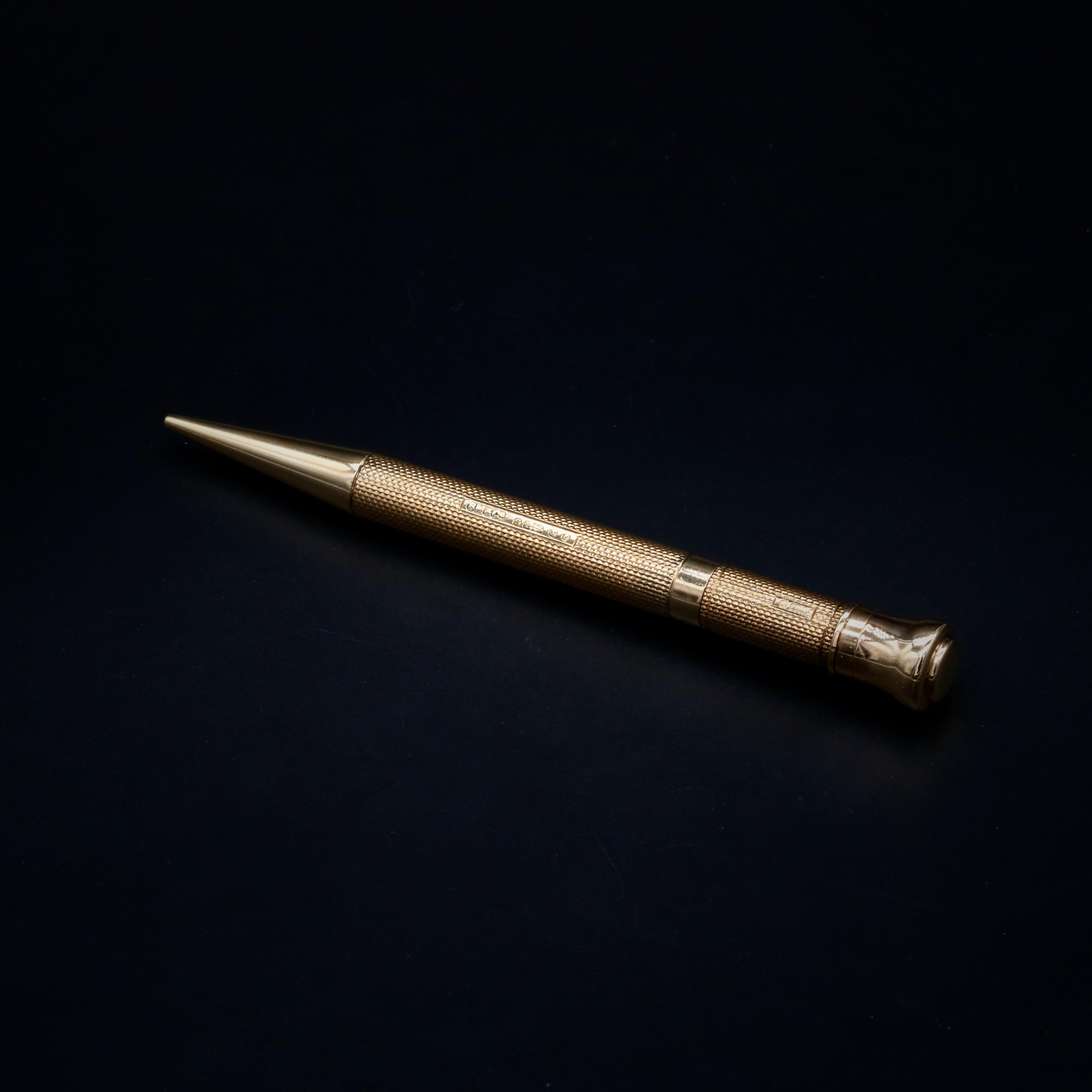 Matita meccanica Art Deco 1930 da 17,4 g in oro giallo 9K Sampsons & Mordan in vendita 4