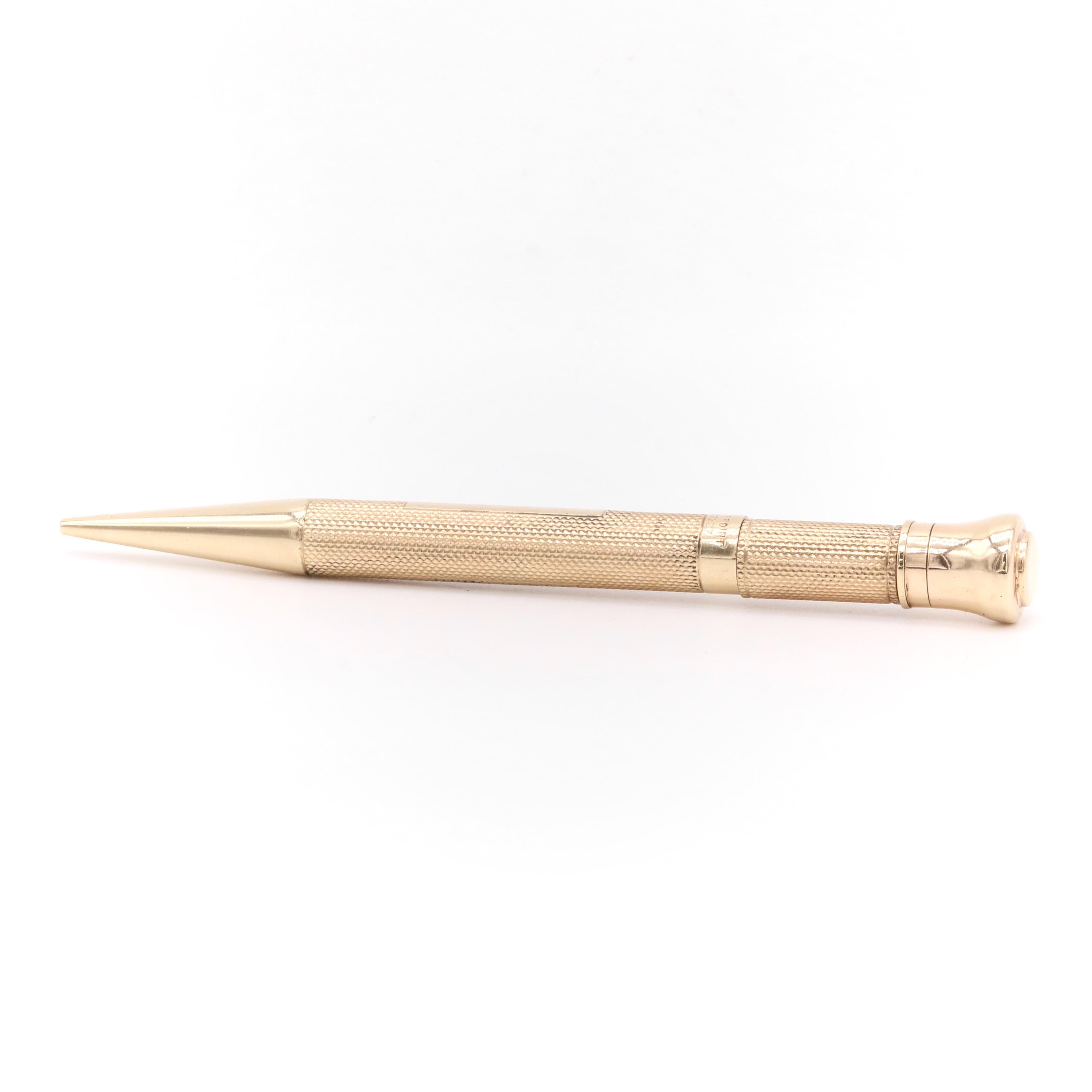 Matita meccanica Art Deco 1930 da 17,4 g in oro giallo 9K Sampsons & Mordan in vendita 1