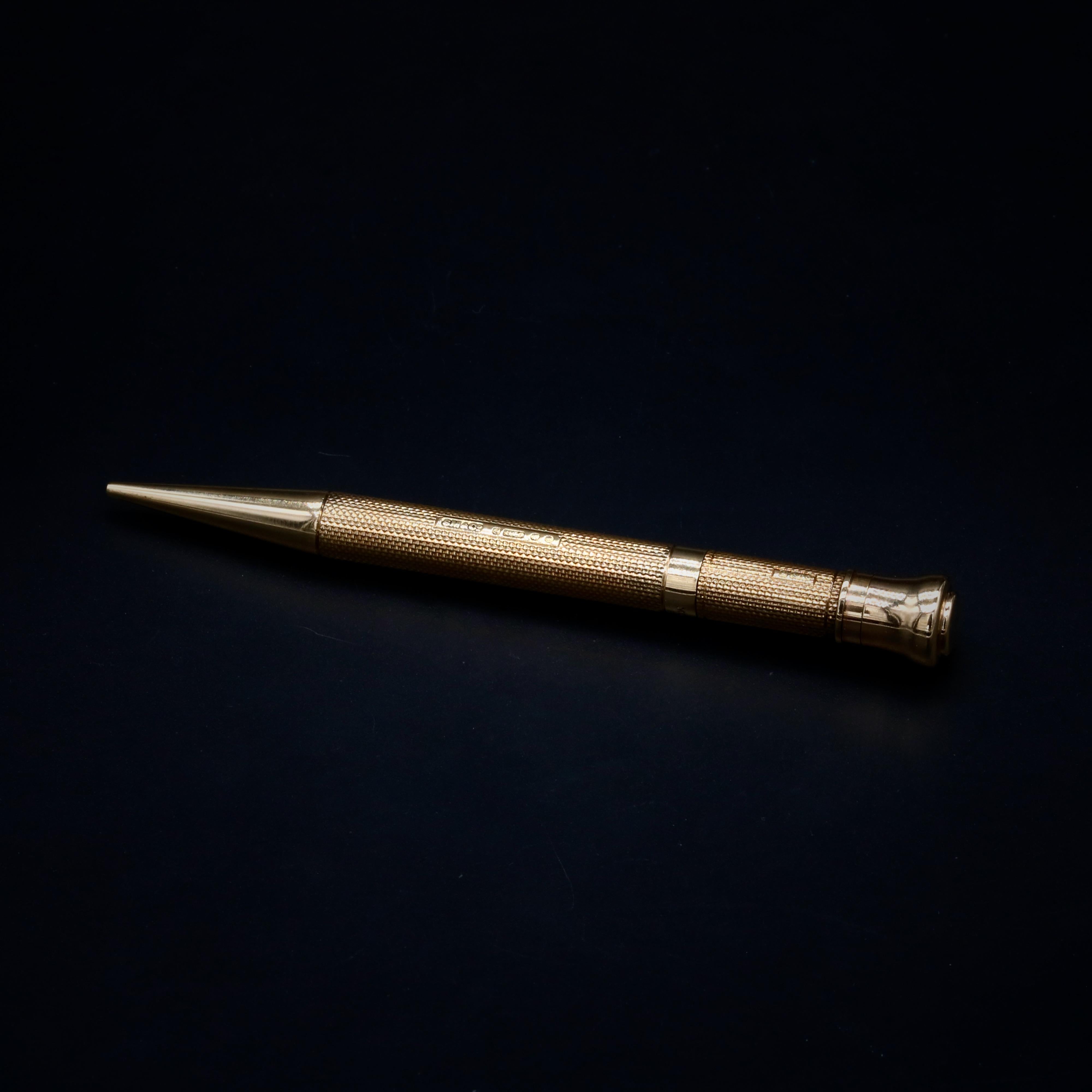 Matita meccanica Art Deco 1930 da 17,4 g in oro giallo 9K Sampsons & Mordan in vendita 2
