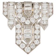 Art Deco 1930er Jahre 7,00 Karat Diamant-Clip-Clip