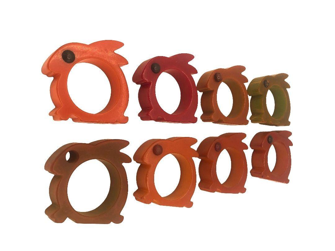 Art Deco 1930's Butterscotch Bakelite Rabbit Napkin Holders Set of 8 For Sale 1
