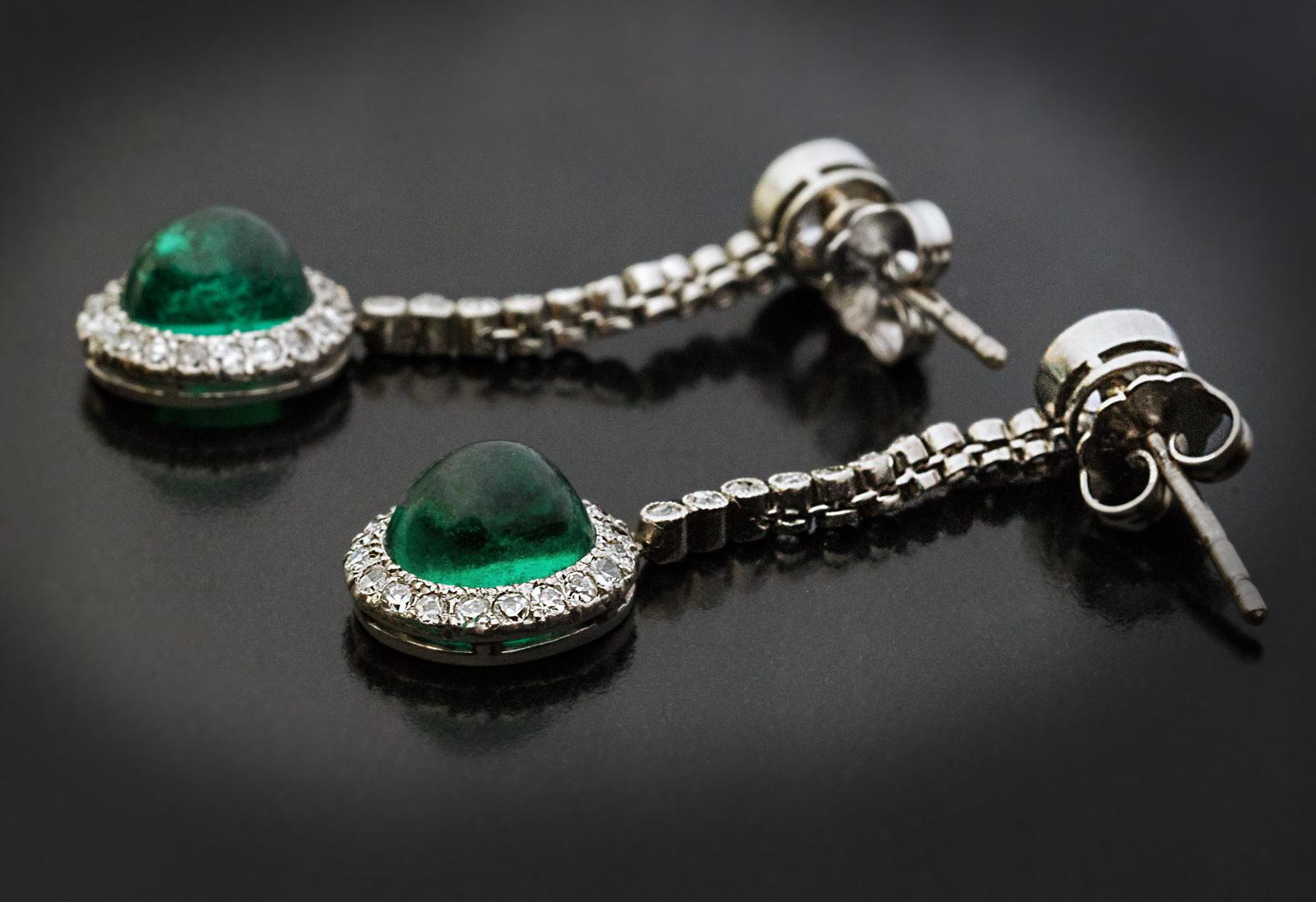 emerald art deco earrings