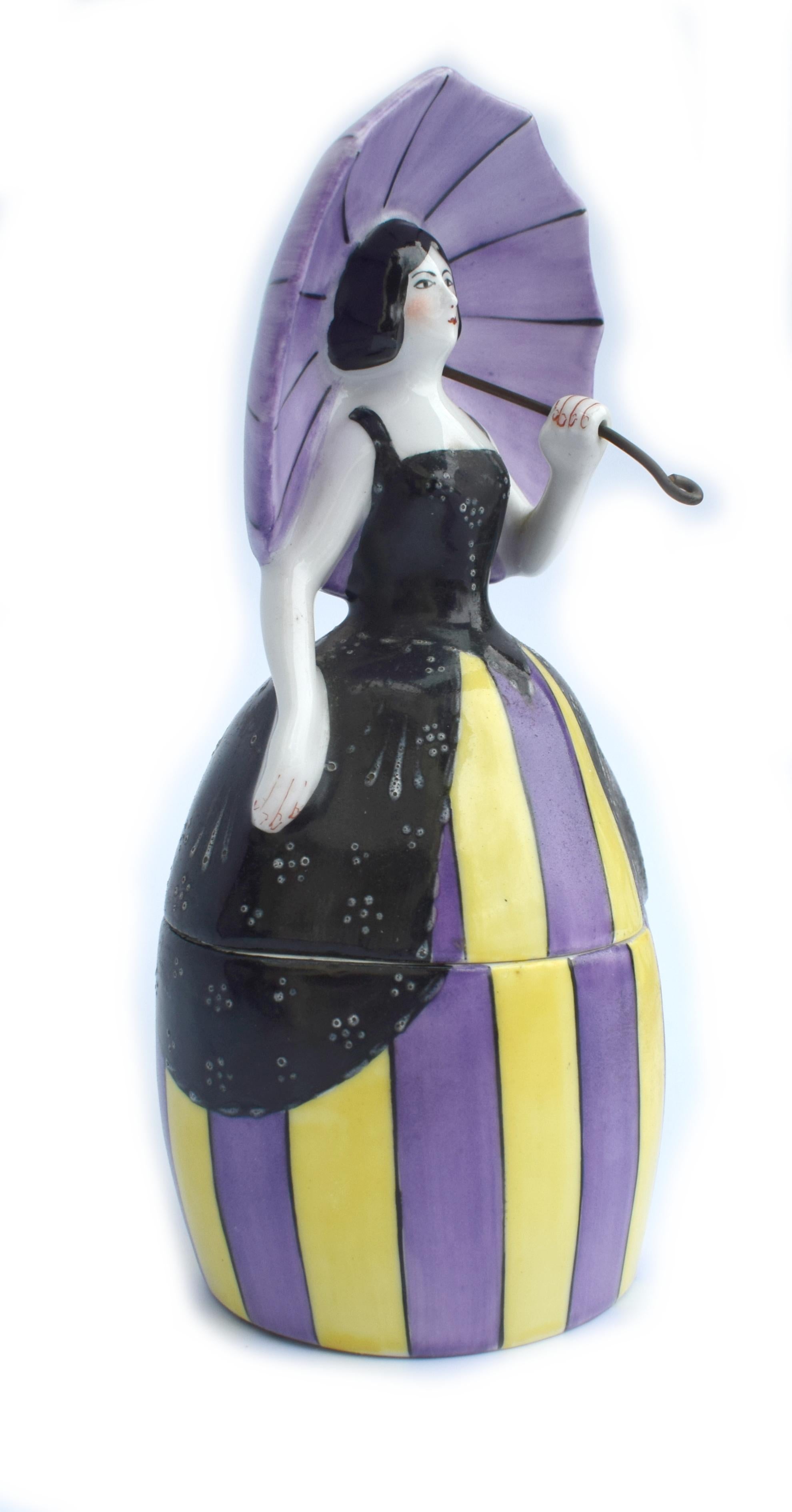 20th Century Art Deco 1930s Ceramic Bonbonniere, by Limoges For Sale