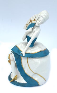 Art Deco 1930s Ceramic German Powder Box