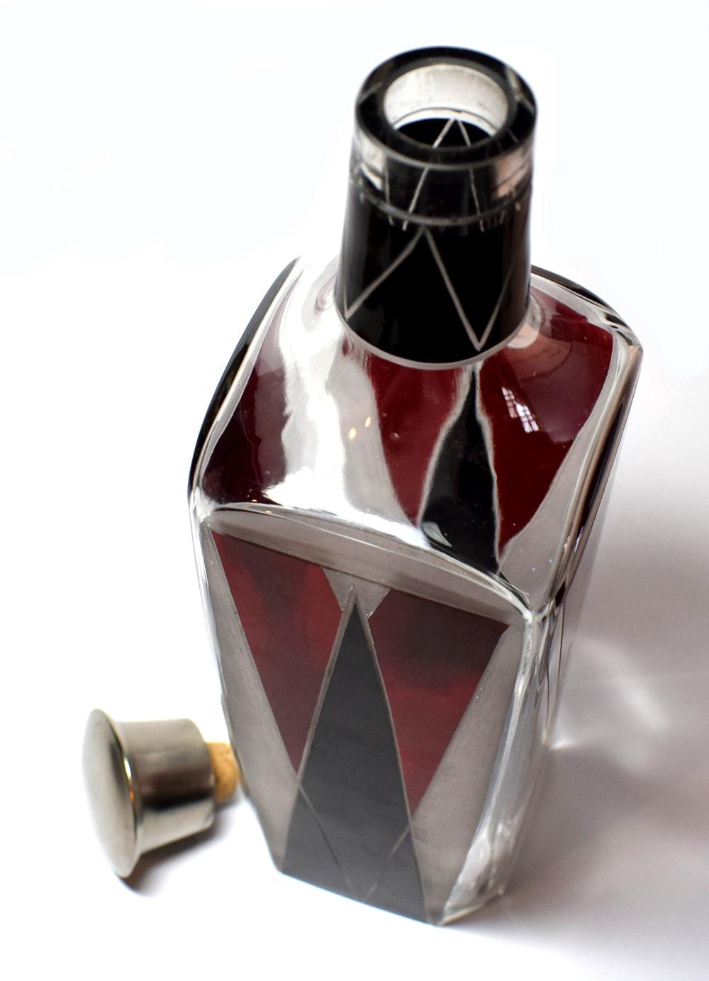 Art Deco 1930s Czech Decanter Set In Good Condition In Devon, England