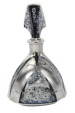 Art Deco 1930s Czech Glass Decanter Set