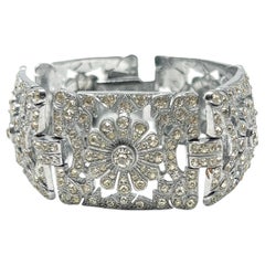 Art Deco 1930s Daisy Design Vintage Paste Bracelet