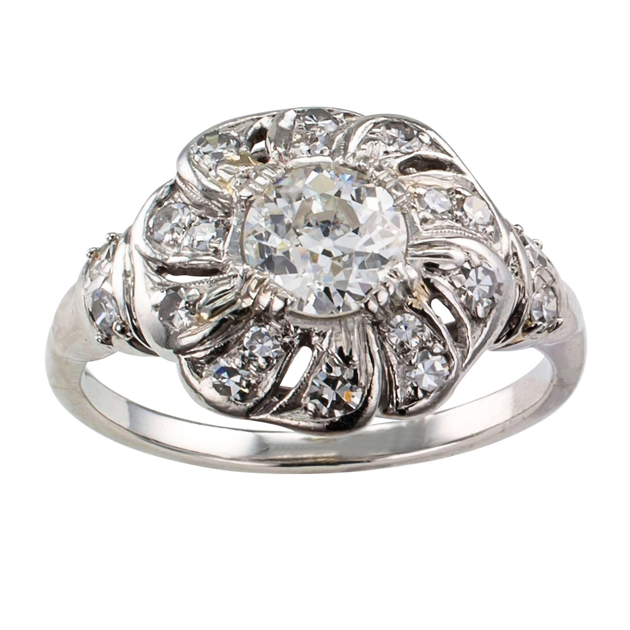 Art Deco 1930s Diamond Platinum Engagement Ring