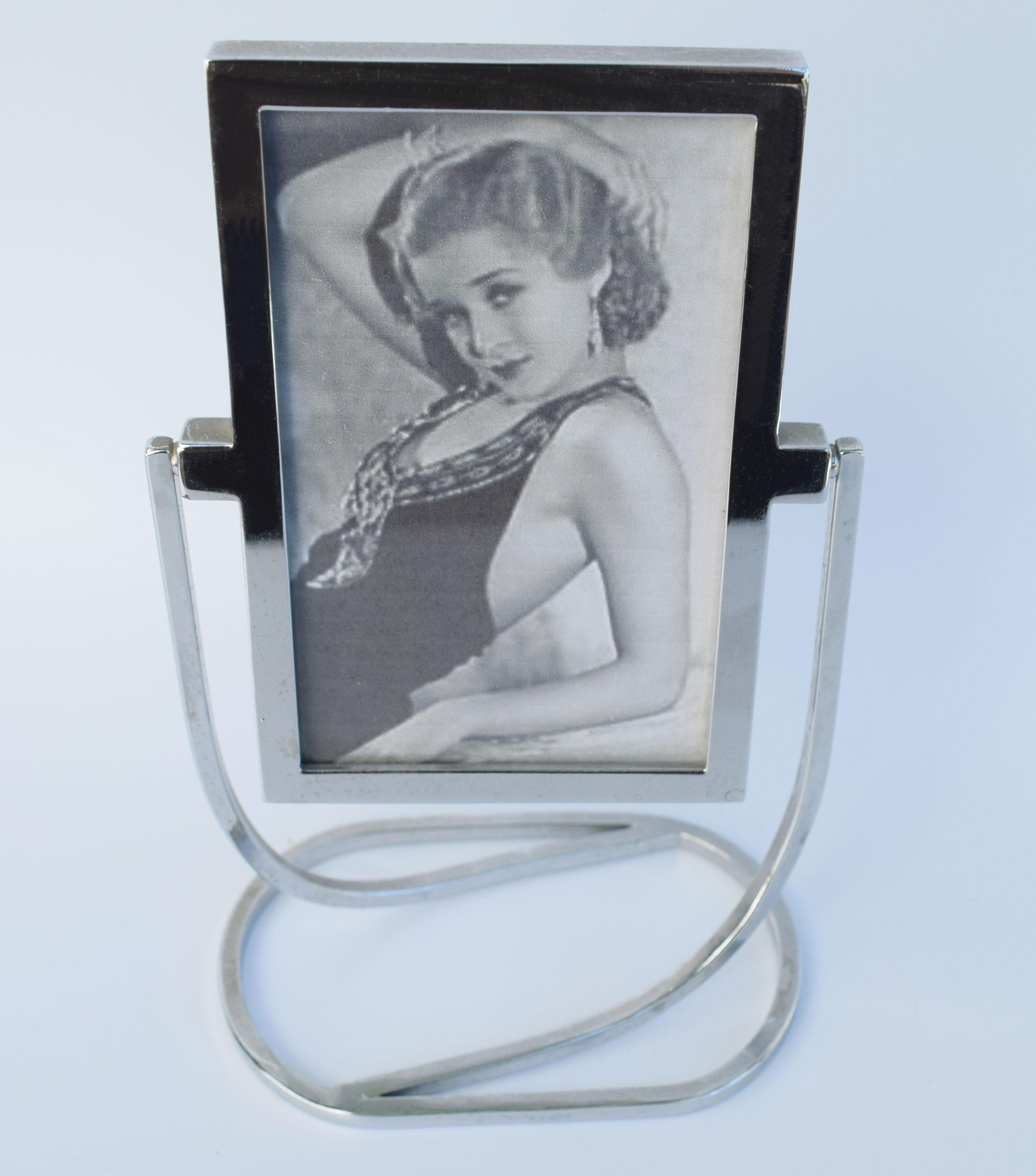 20th Century Art Deco 1930s Freestanding Chrome Picture Frame