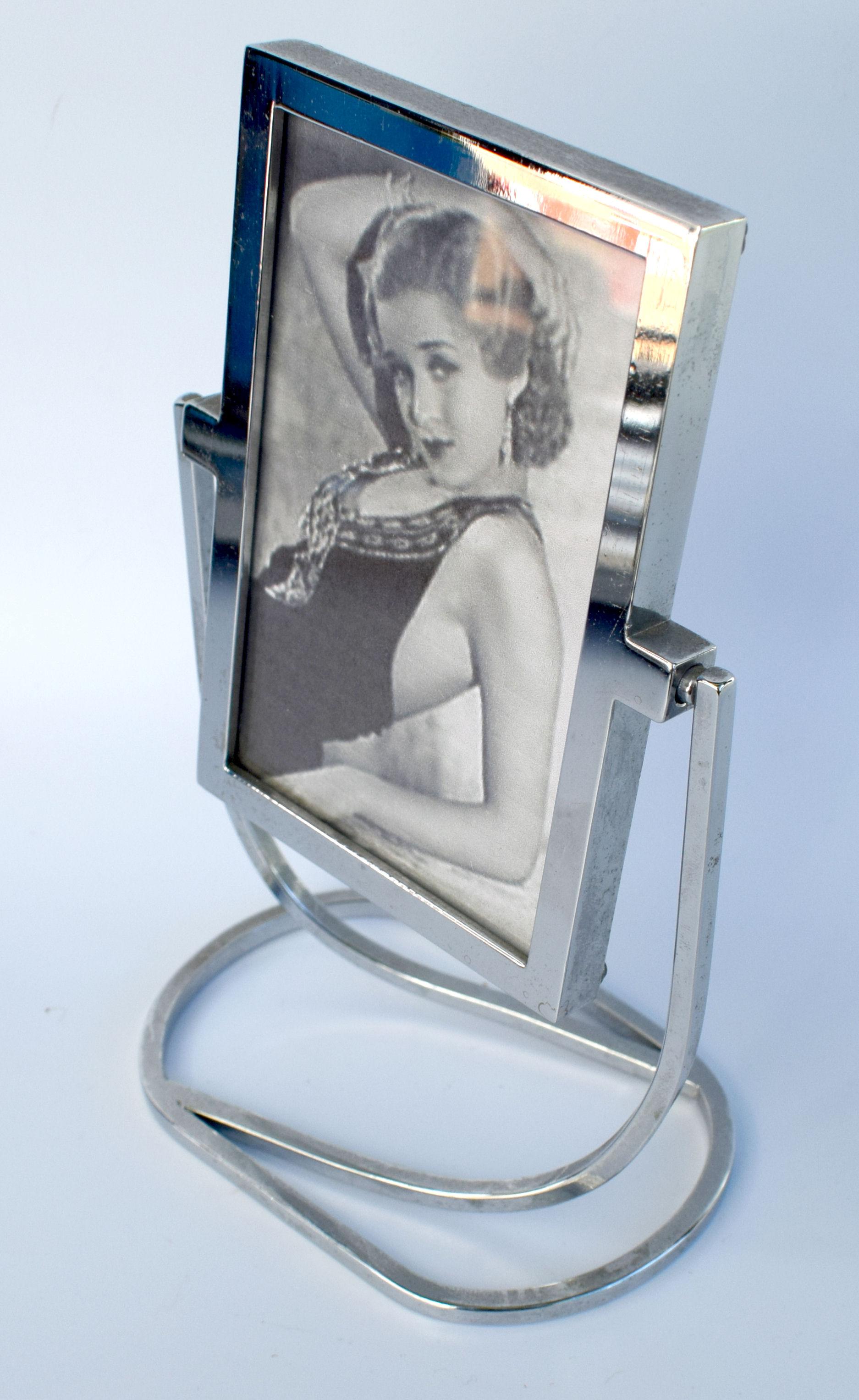 Art Deco 1930s Freestanding Chrome Picture Frame 1