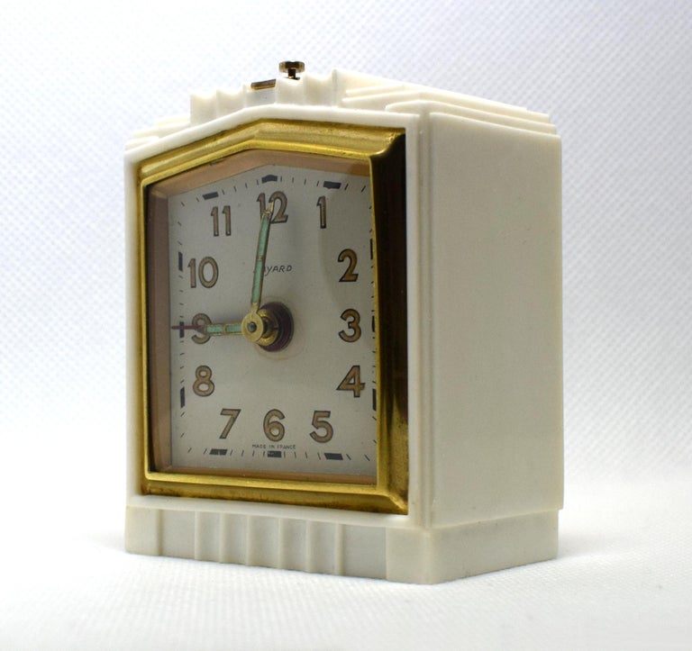 20th Century Art Deco 1930s French Bakelite Miniature Alarm Clock For Sale