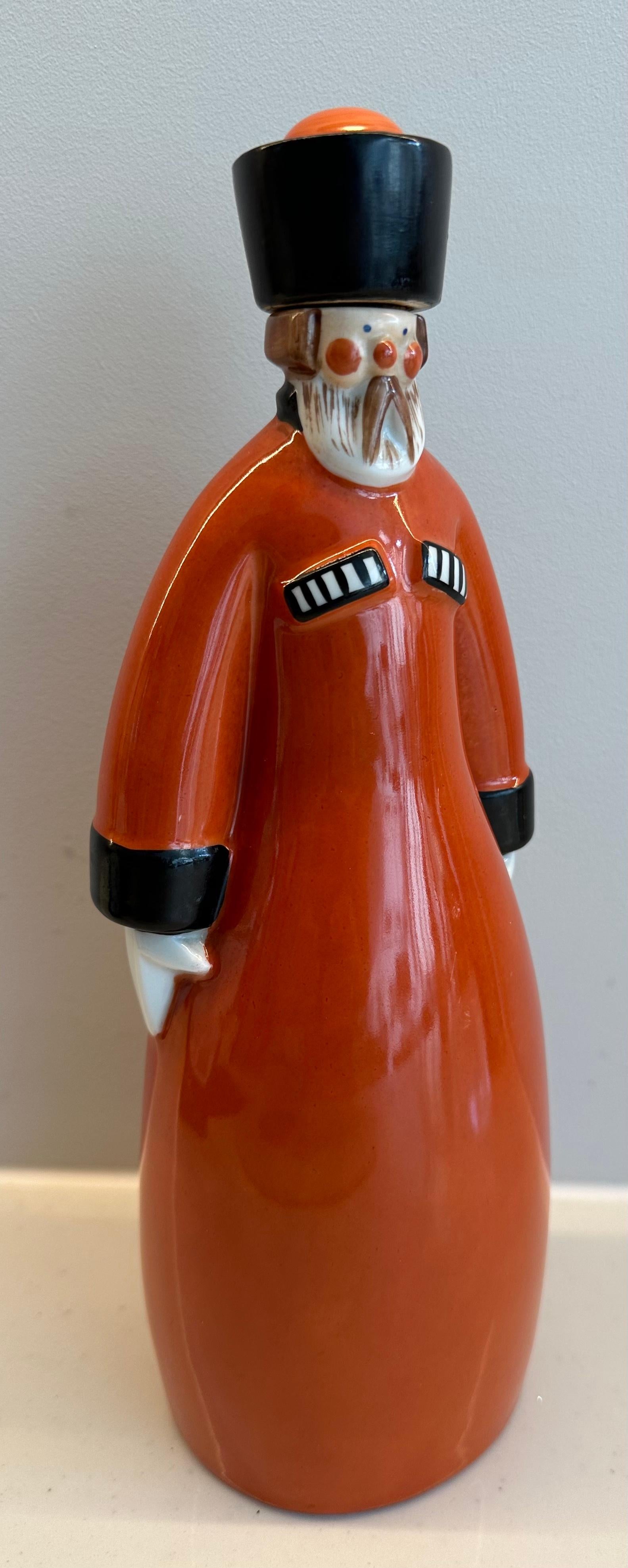 Art Deco 1930s French “Curacao” Figural Russian Soldier Flask by Robj Paris For Sale 5