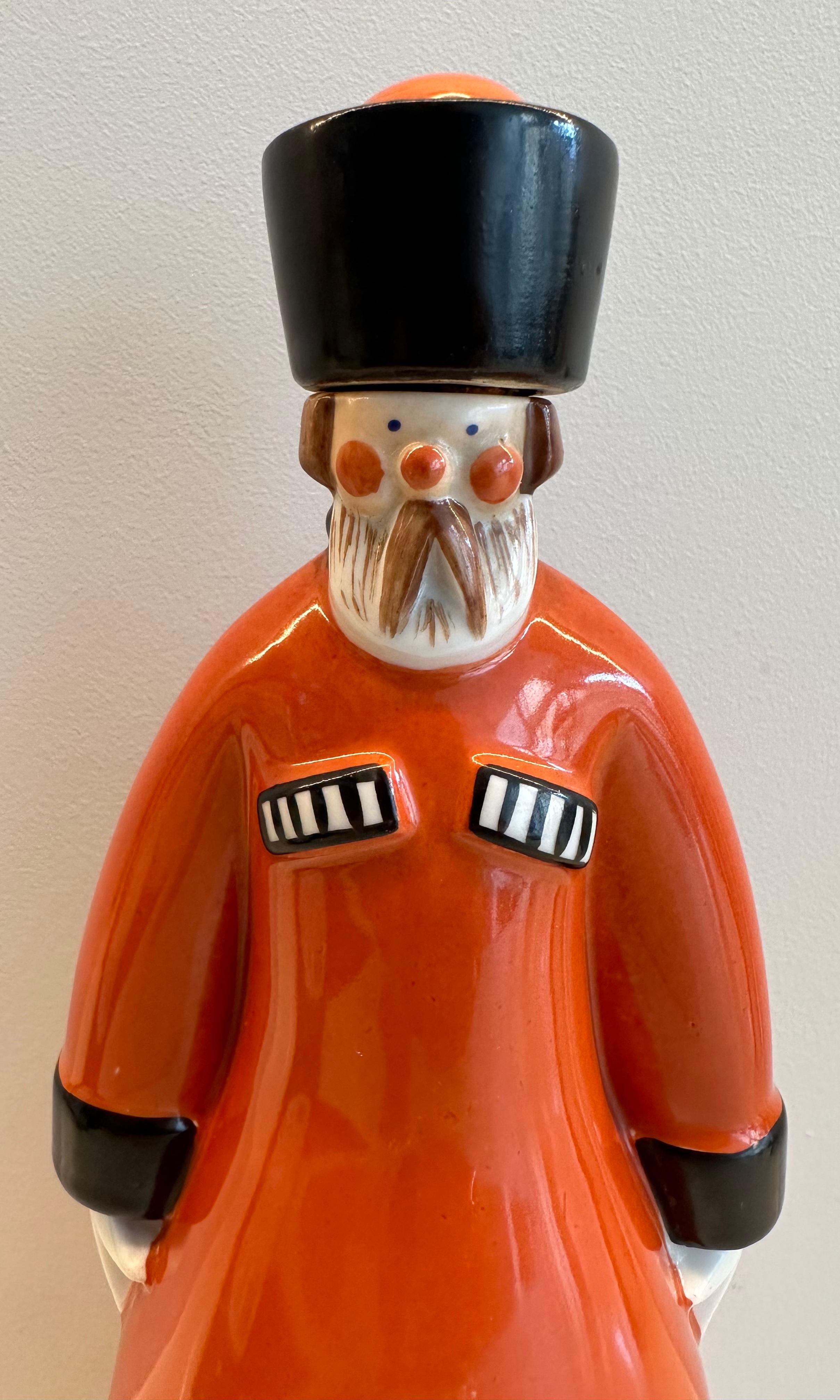 Art Deco 1930s French “Curacao” Figural Russian Soldier Flask by Robj Paris For Sale 6