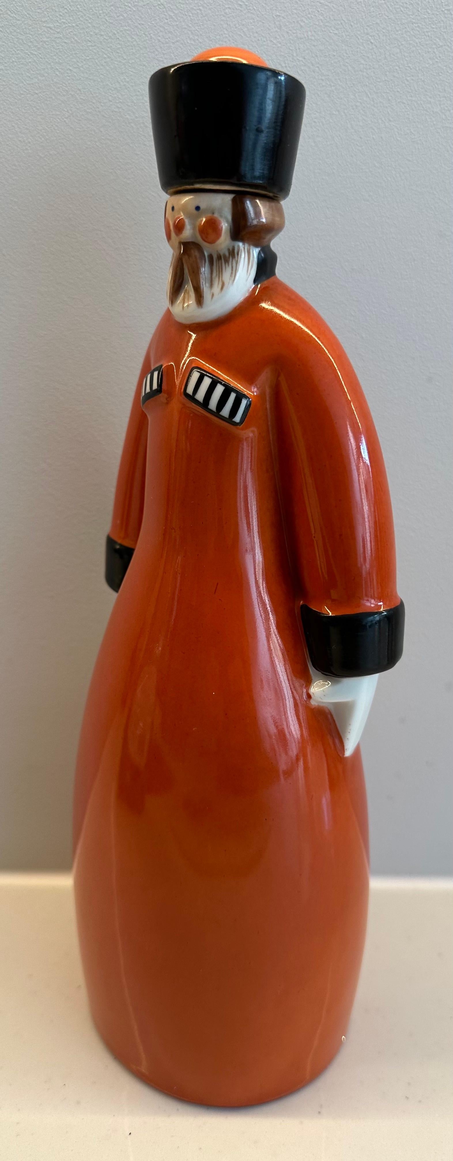 Art Deco 1930s French “Curacao” Figural Russian Soldier Flask by Robj Paris For Sale 8