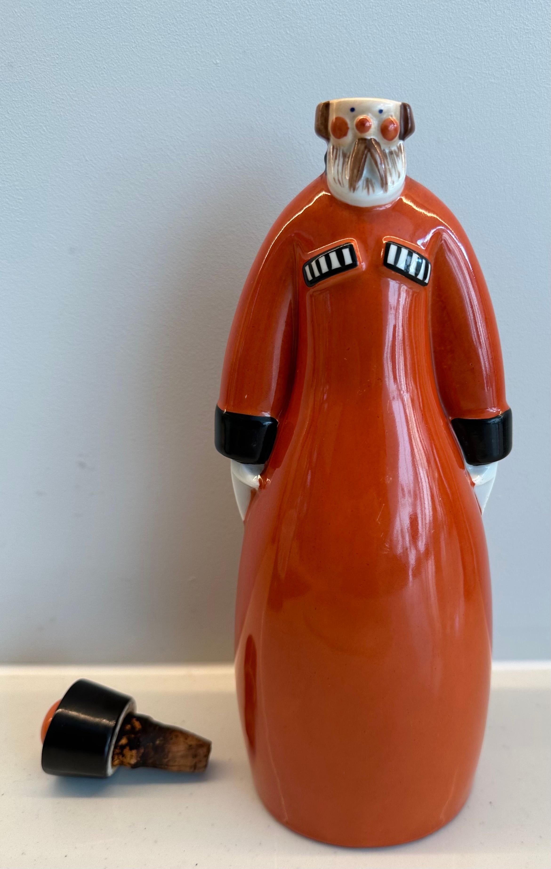 Art Deco 1930s French “Curacao” Figural Russian Soldier Flask by Robj Paris For Sale 10