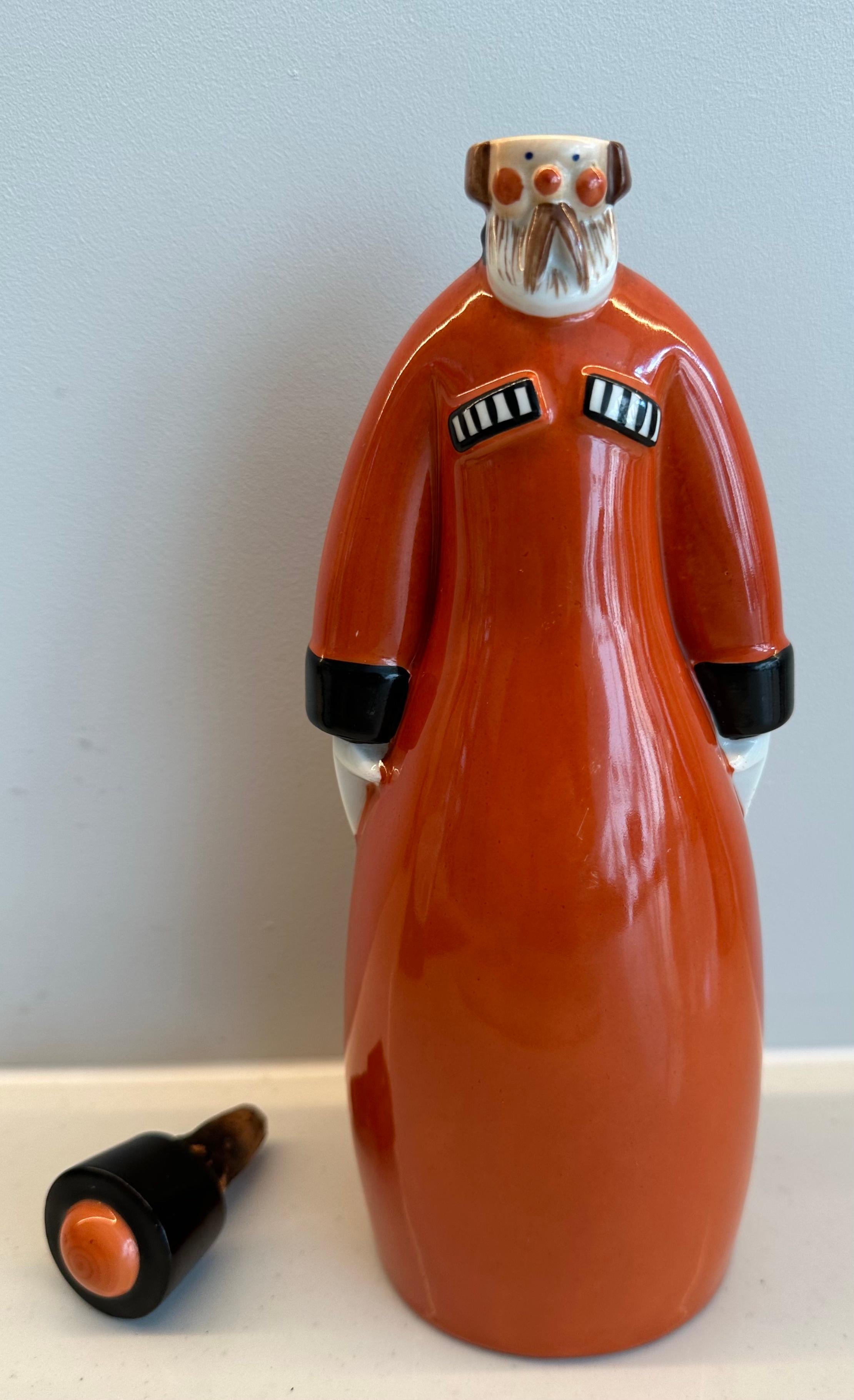 Art Deco 1930s French “Curacao” Figural Russian Soldier Flask by Robj Paris For Sale 11