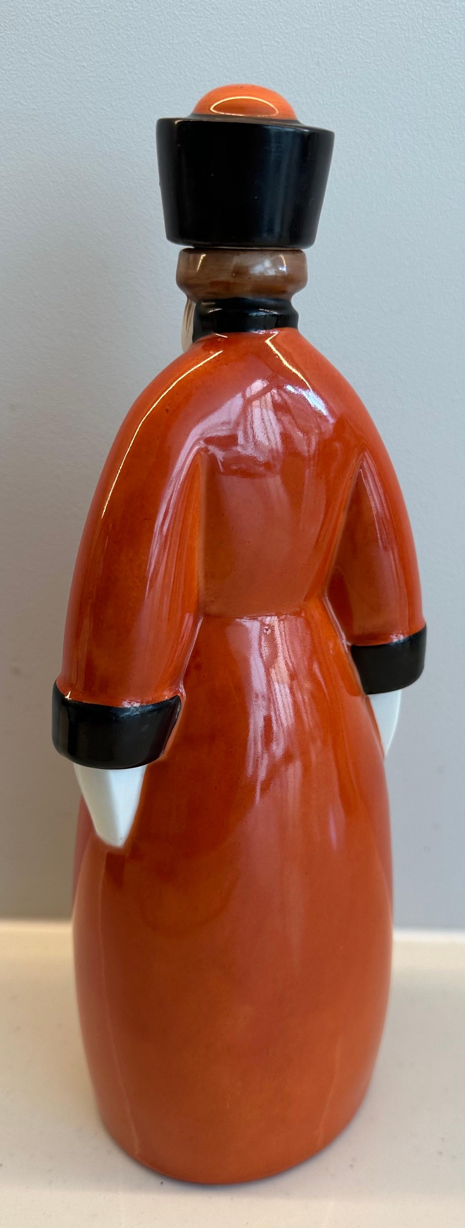 Ceramic Art Deco 1930s French “Curacao” Figural Russian Soldier Flask by Robj Paris For Sale