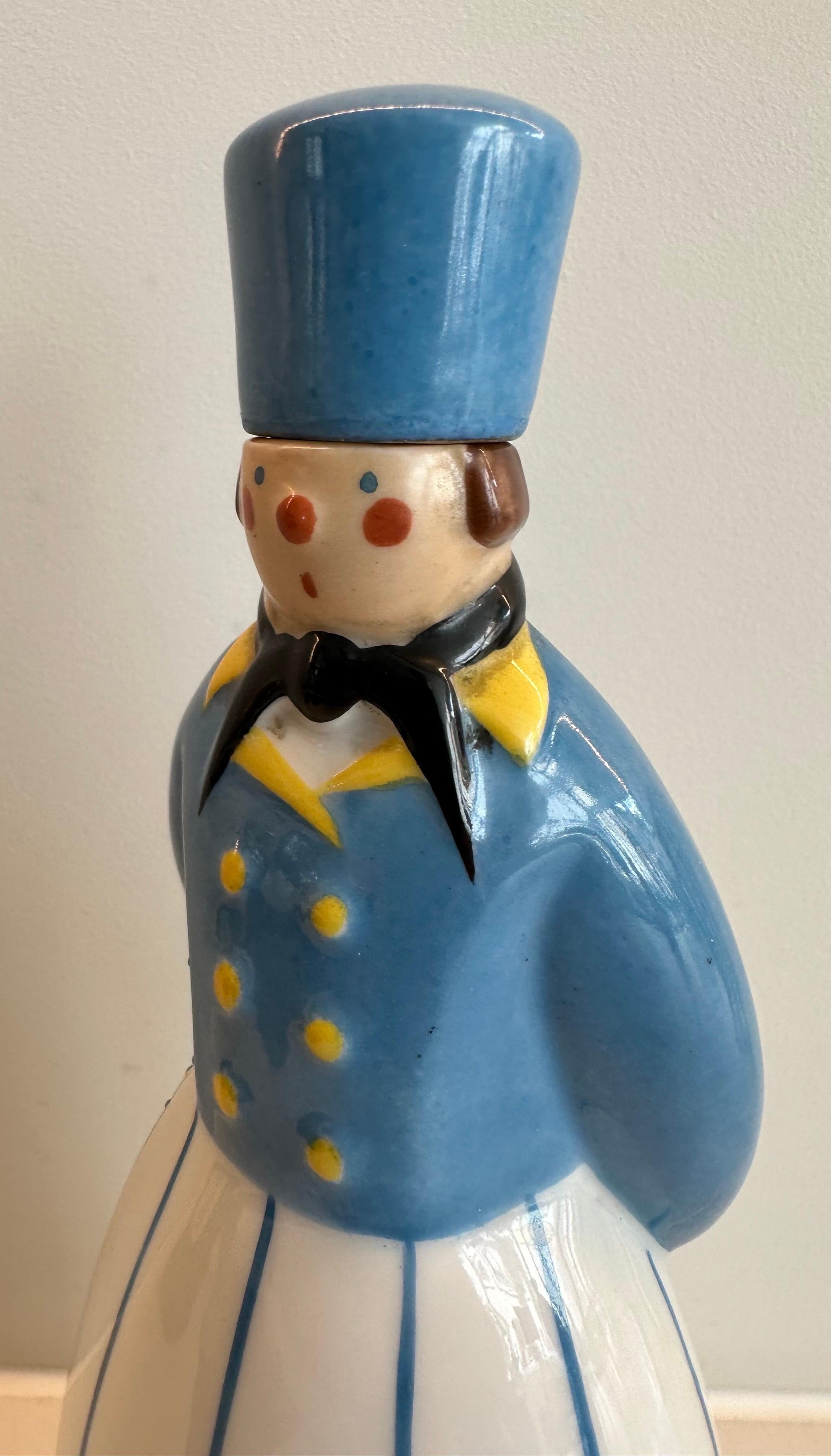 Art Deco 1930s French “Curacao” Figural Russian Soldier Flask by Robj Paris In Good Condition For Sale In London, GB