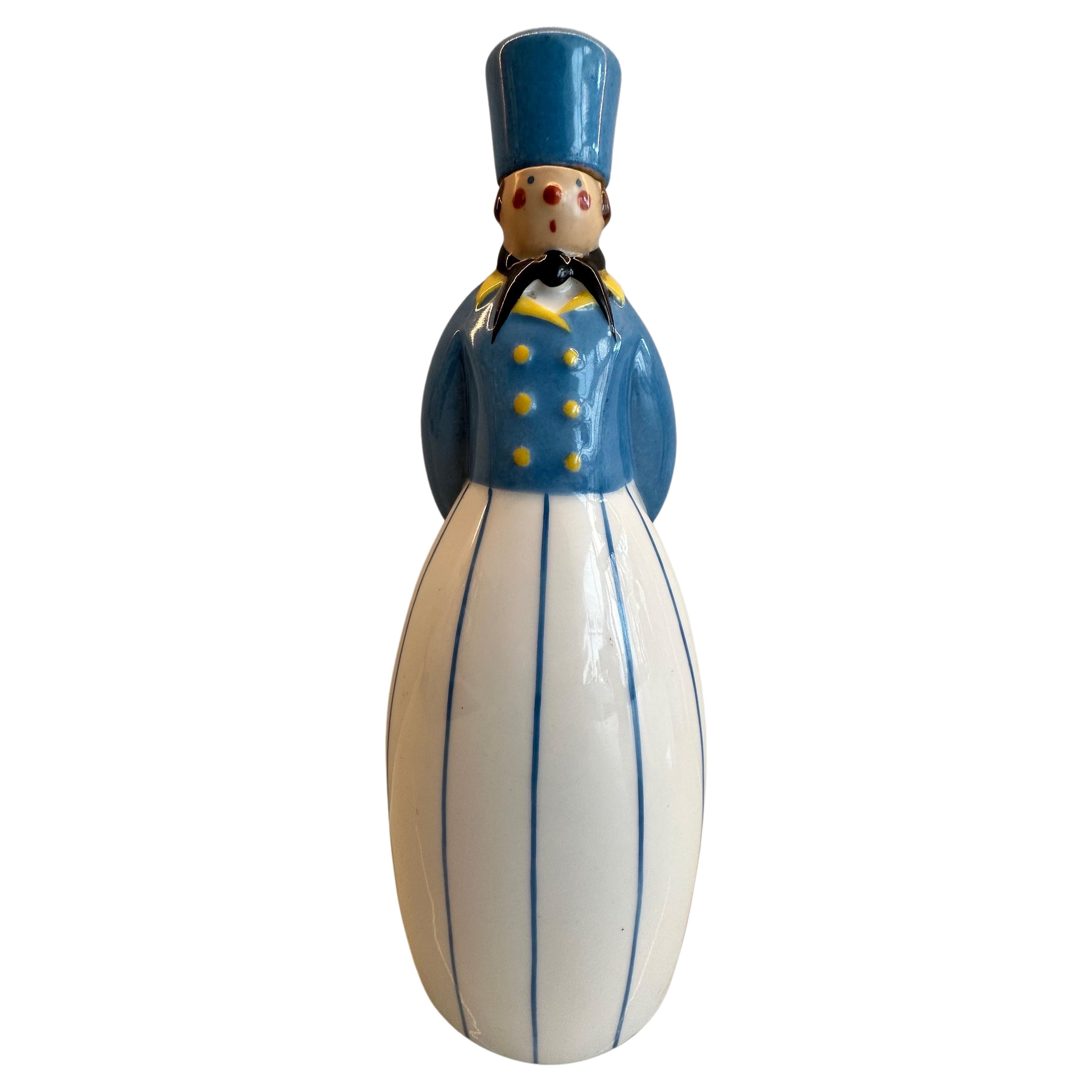 Art Deco 1930s French “Curacao” Figural Russian Soldier Flask by Robj Paris For Sale