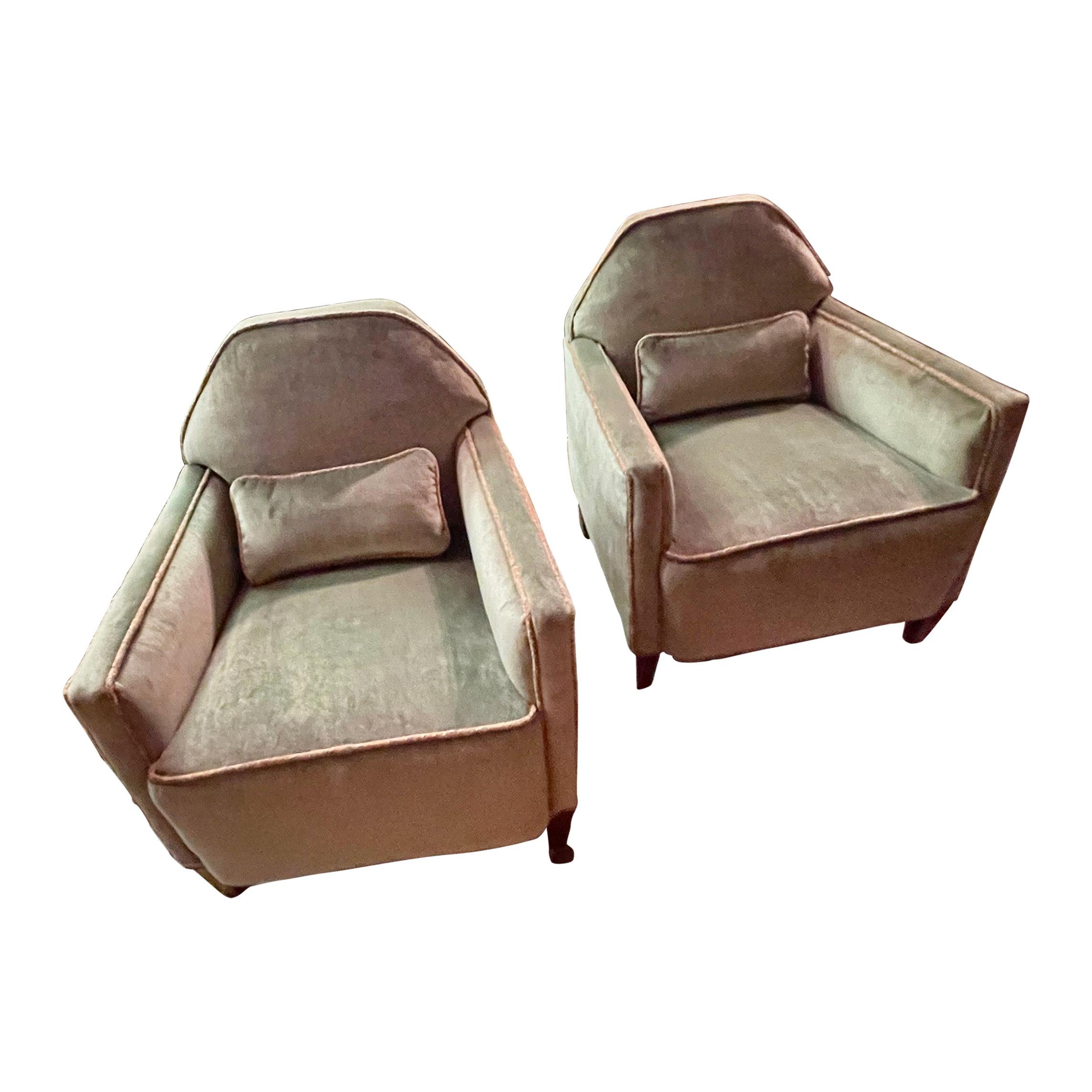 Art Deco 1930s French Modernist Club Chairs