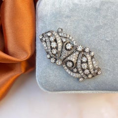 Art Deco 1930s French Paste Vintage Duette Clip Brooch