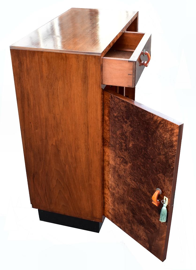 20th Century Art Deco 1930s Heavily Figured Walnut Cupboard