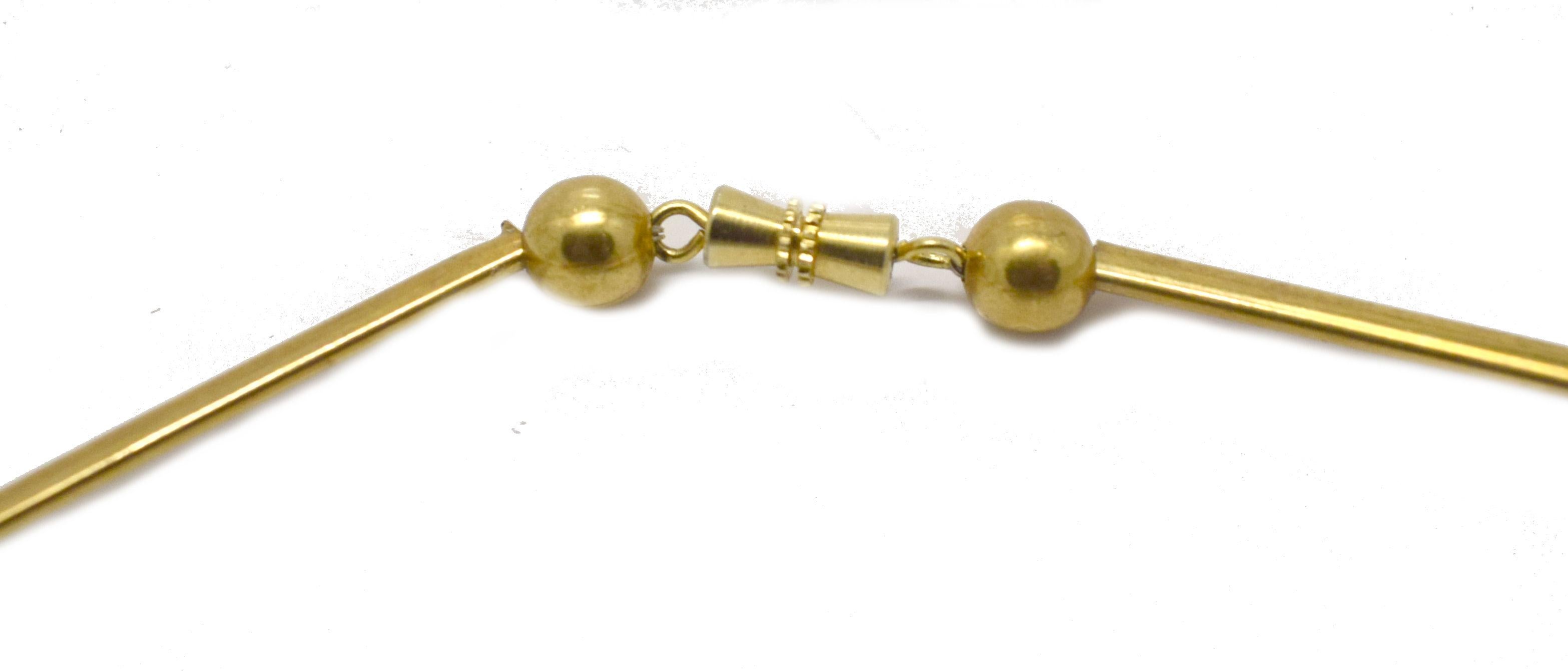 Art Deco 1930s Ladies Gold Tone Streamline Necklace 5