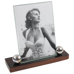 Art Deco 1930s Macassar Mahogany and Chrome Picture Photo Frame