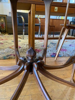 Art Deco 1930s Mahogany and Maple Scalloped Top Table with Sunburst Design