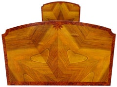 Art Deco Single Walnut Bed, c1930s