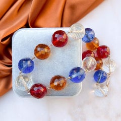 Art Deco 1930s Multi-Coloured Faceted Glass Bead Vintage Statement Necklace