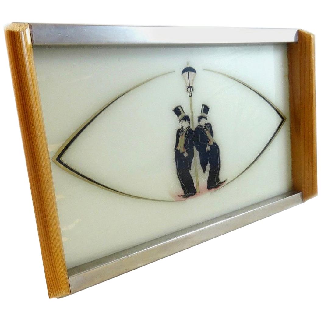 Art Deco 1930s Novelty Bar ware Tray Depicting Charlie Chaplin For Sale
