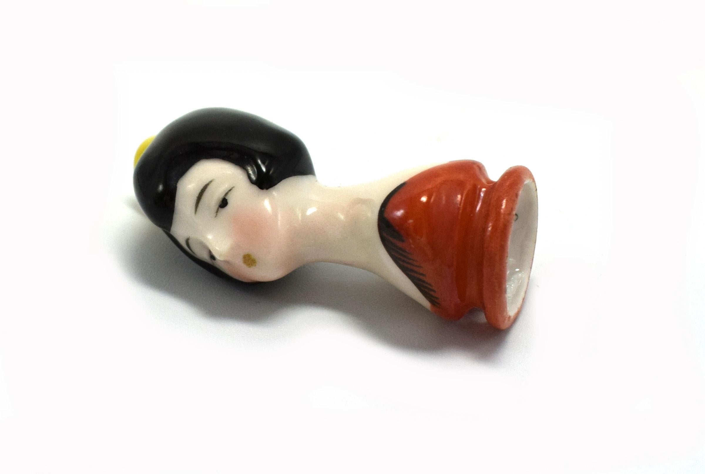 Allemand Art Déco 1930s Oriental Girl Half Pin Cushion Doll by Carl Schneider en vente