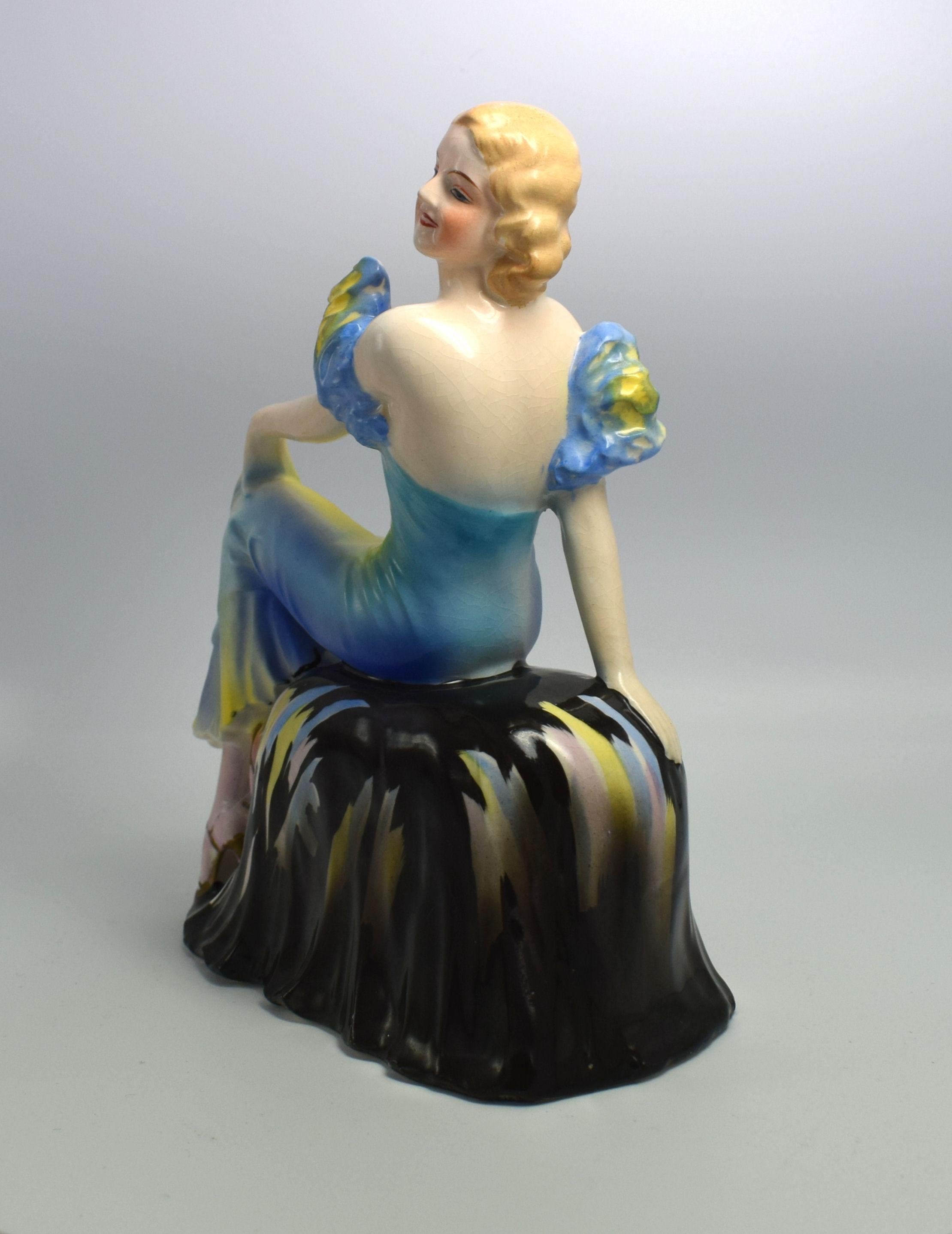 20th Century Art Deco 1930s Original Ceramic Figurine For Sale