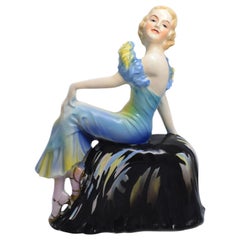 Figurine en céramique d'origine Art déco des années 1930