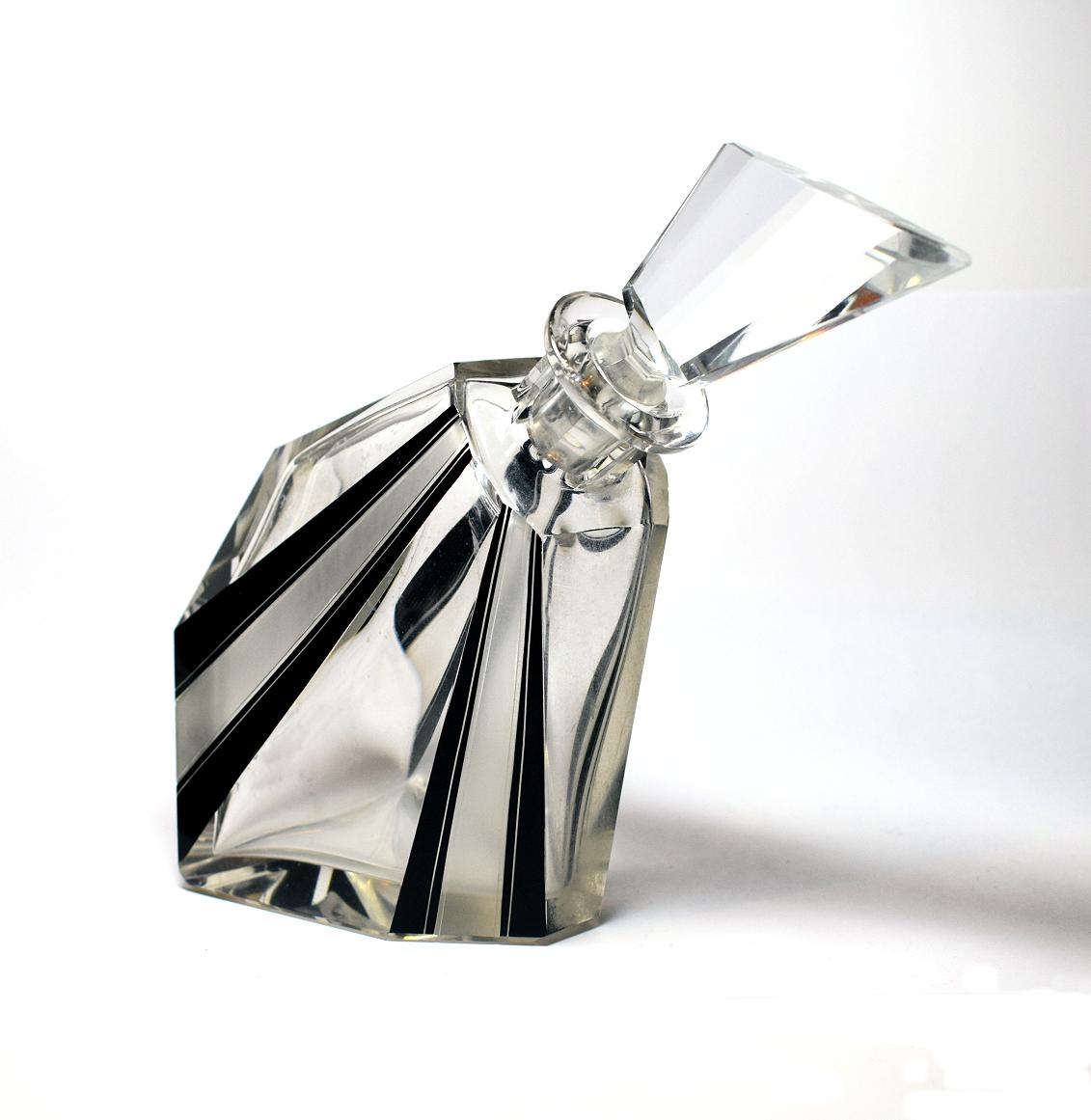 Enamel Art Deco 1930s Original Wacky Shaped Glass Decanter