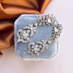 Art Deco 1930s Paste Vintage Flower Drop Earrings