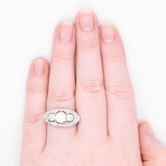 Art Deco 1930s Retro 14K White Gold 2.1ctw Diamond Tank Ring