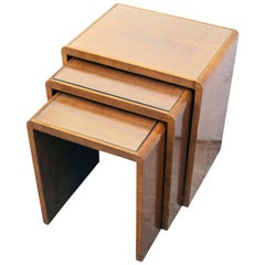 Art Deco 1930s Set of Three Nest of Tables