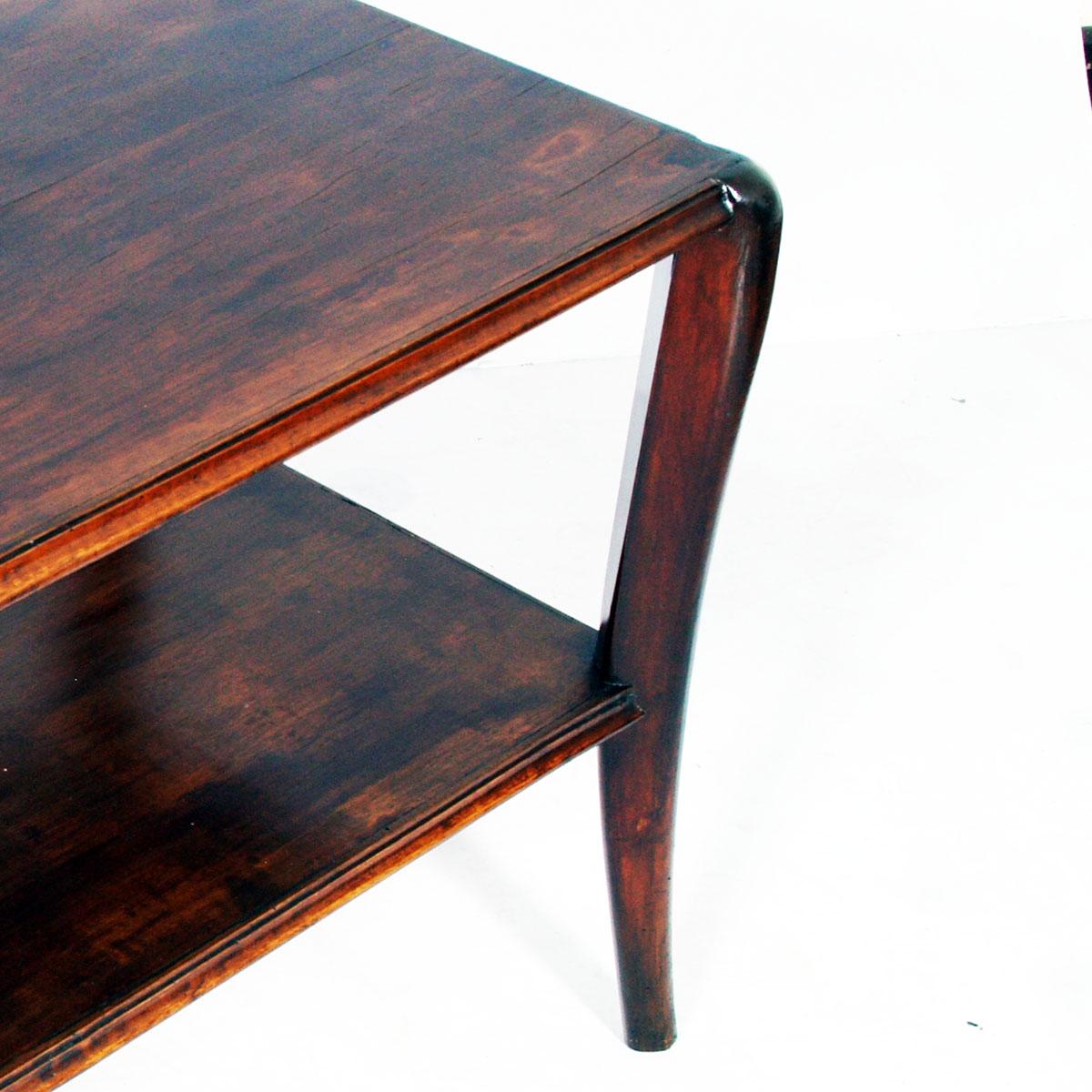 Italian Art Deco Coffee Table, in Walnut with 2 Panelled Tops, Paolo Buffa attributed