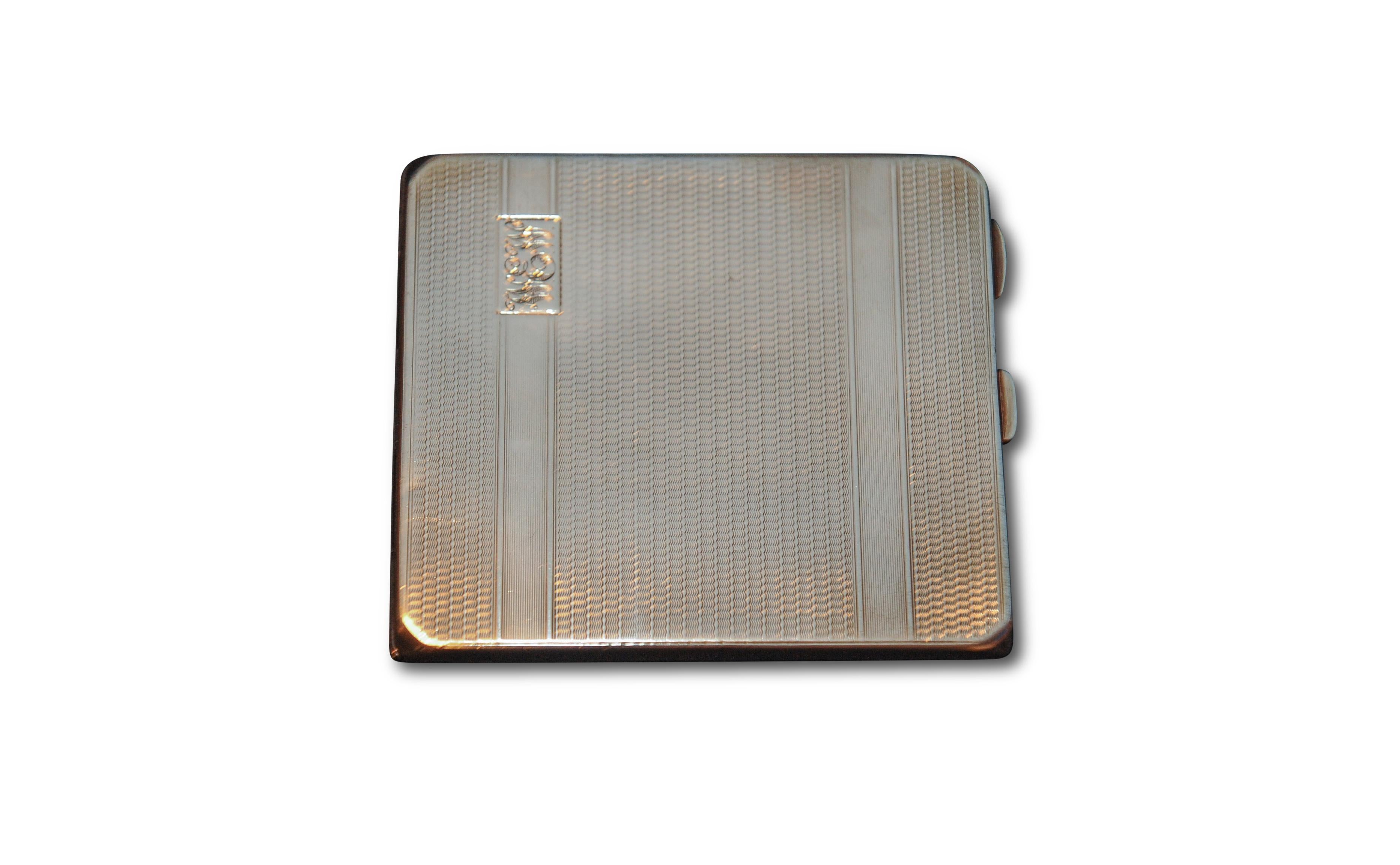 Art Deco 1931 solid silver cigarette case with monogram by Adie Brothers of Birmingham England.

Case has been monogrammed as seen in image. Also includes the original inner strap to hold the cigarettes.

(Peaky Blinders enthusiasts will love this